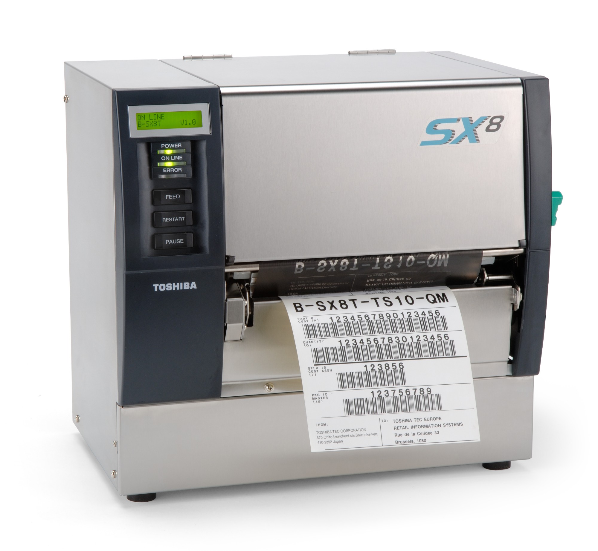 Toshiba B-SX8T 300dpi 8inch Wide Industrial Label Printer