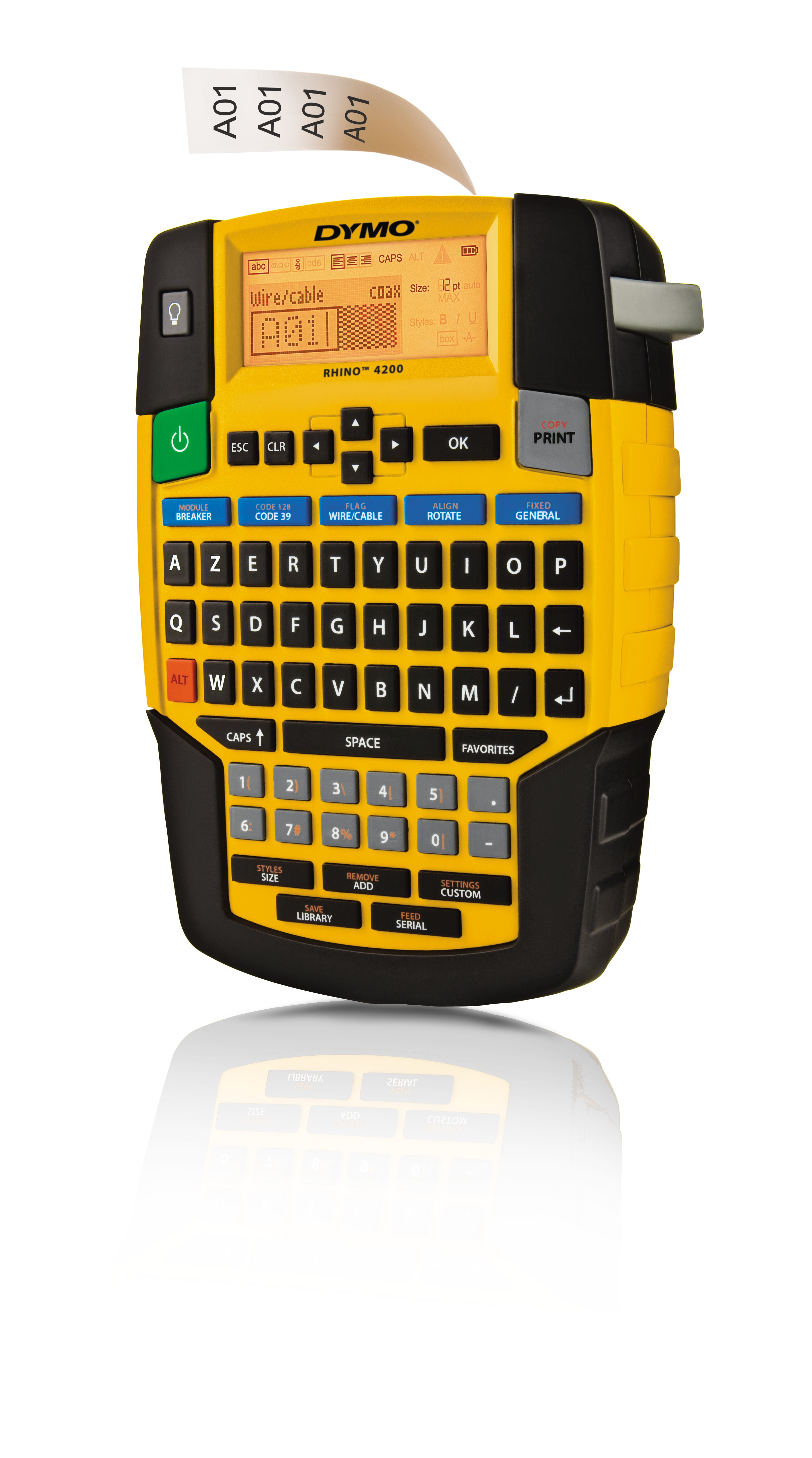 Image of DYMO RHINO 4200 label printer AZERTY