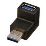 Lindy USB 3.2 90 Degree Down Type A Male to A Female Right Angle Adapter