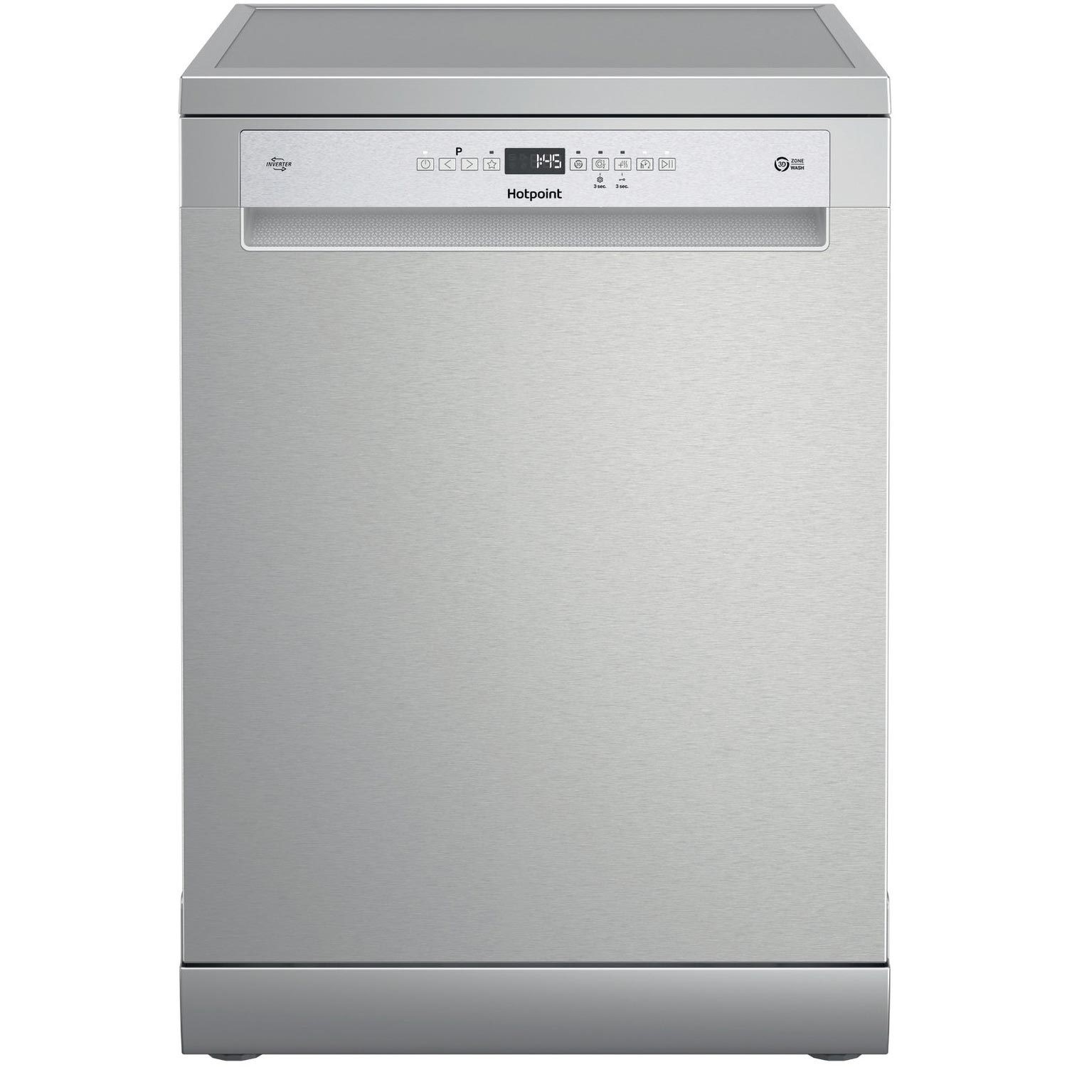 Photos - Dishwasher Hotpoint-Ariston HOTPOINT Maxi Space 15 Place Settings Freestanding  - Silver H7F 