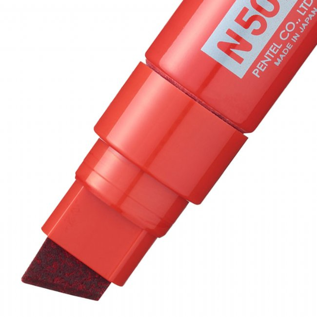 Pentel N50XL permanent marker Red Chisel tip 6 pc(s)