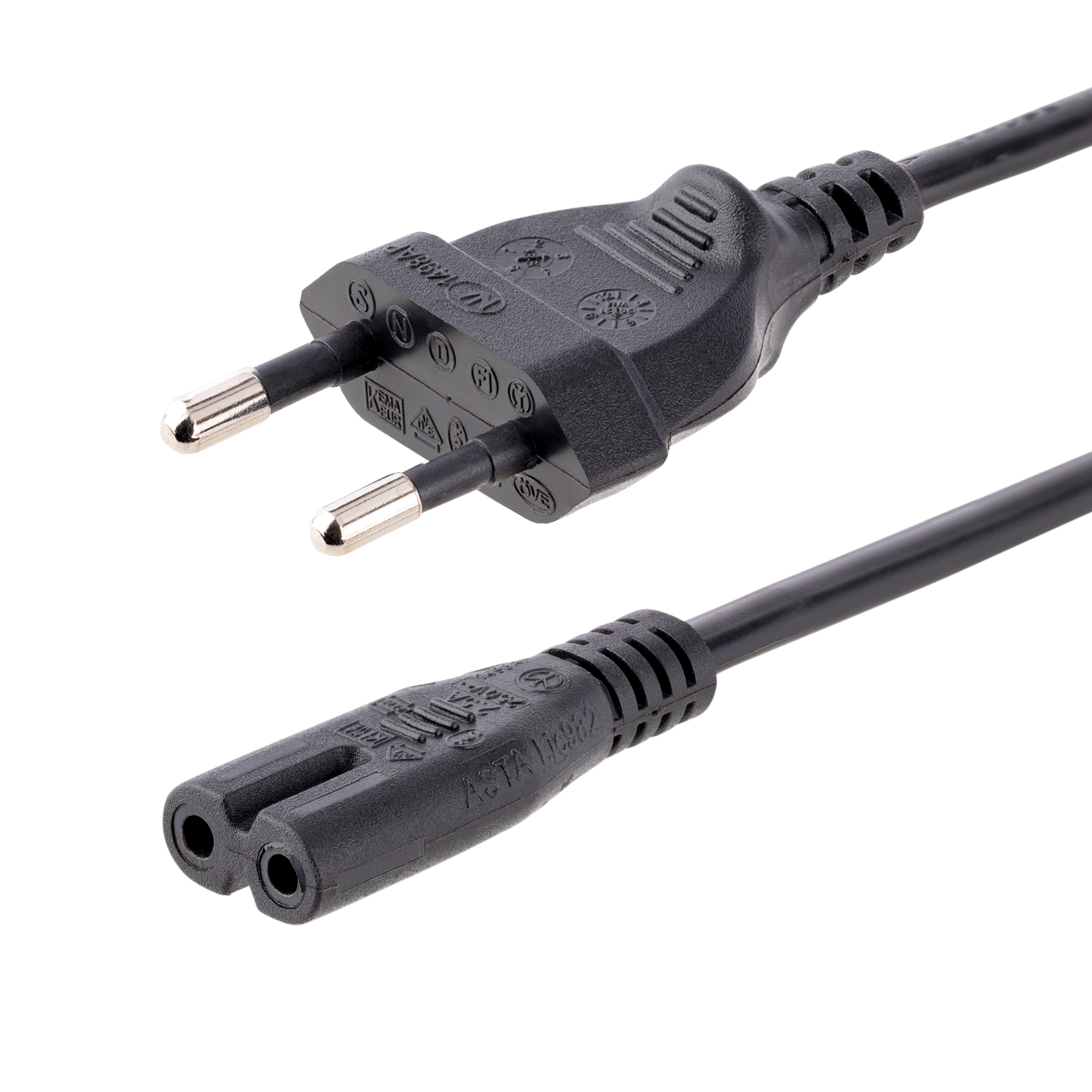 Image of StarTech.com 1m (3ft) Laptop Power Cord, EU Plug to C7, 2.5A 250V,...