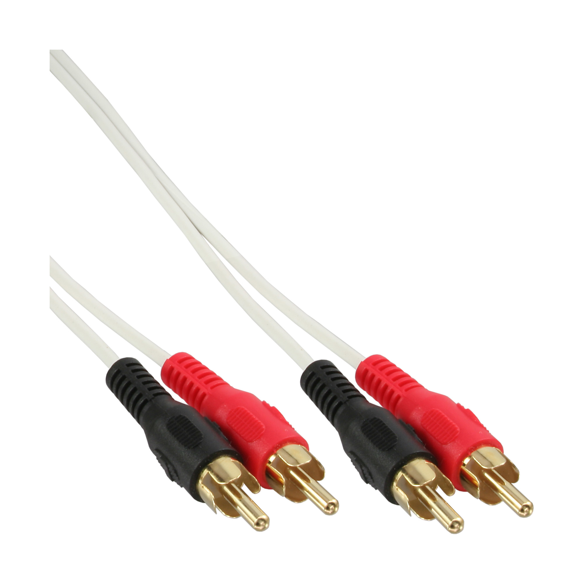 89933V INLINE INC Cinch Kabel - 2x Cinch - Stecker / Stecker - weiß / gold - 1m