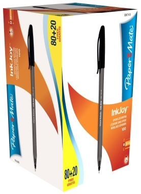 Image of Papermate Inkjoy 100 Black Stick ballpoint pen Medium 100 pc(s)