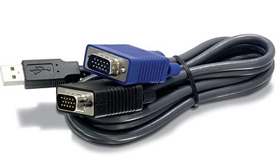 Photos - Cable (video, audio, USB) TRENDnet 2.8m USB/VGA KVM KVM cable Black TK-CU10 