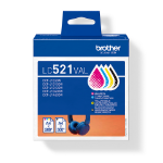 Brother LC-521VAL Ink cartridge multi pack C,M,Y, 3x500 pages ISO/IEC 19752 Pack=3 for Brother DCP-J 1260