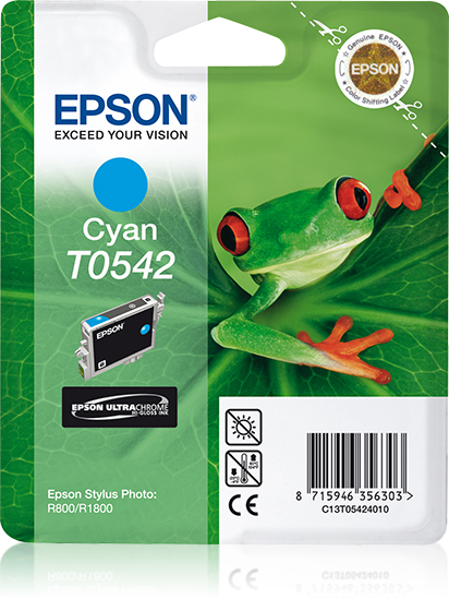 Epson C13T05424010/T0542 Ink cartridge cyan, 400 pages ISO/IEC 24711 13ml for Epson Stylus Photo R 800