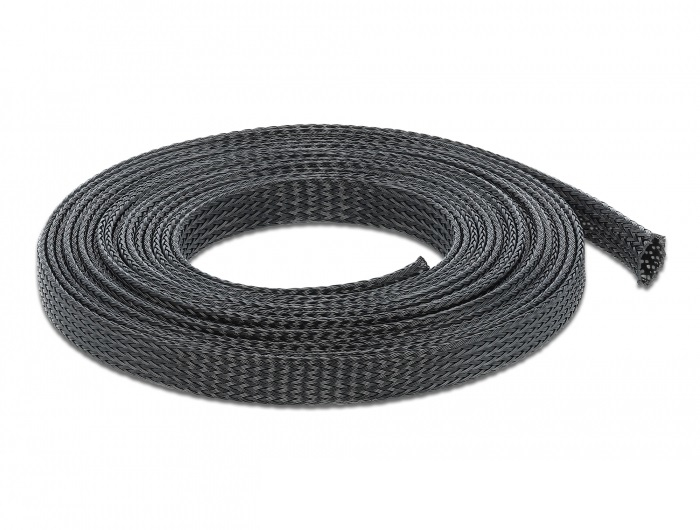 Image of DeLOCK Braided Sleeving stretchable 10 m x 12 mm black