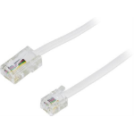 Deltaco DEL-1701 telephone cable 1 m White