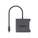 Sitecom AD-1018 hub & concentrateur USB 3.2 Gen 1 (3.1 Gen 1) Type-C Noir, Gris