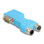 DeLOCK 60666 tussenstuk voor kabels 2x D-Sub 2x M12 Blauw