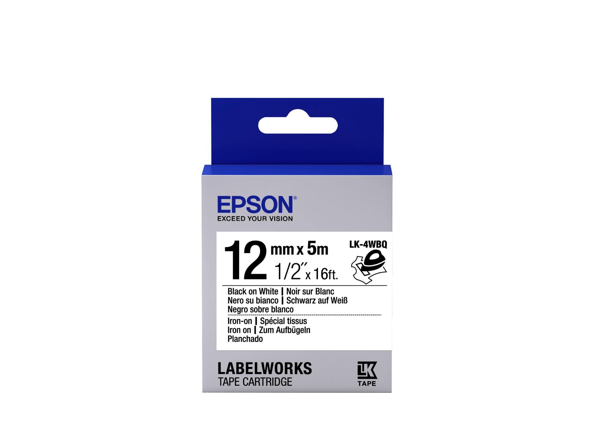 Epson C53S654024/LK-4WBQ DirectLabel-etikettes black on white 12mm x 5
