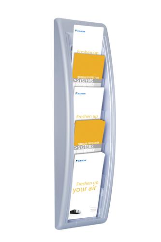 FastPaper Fast Paper Quick Fit Wall Display Literature Holder DL Silver - F406235
