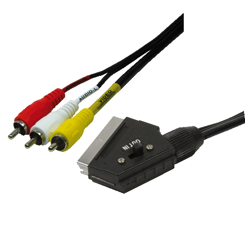 Photos - Cable (video, audio, USB) LogiLink Scart - RCA, 2m SCART  3 x RCA Black CA1029 (21-pin)