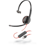 POLY Blackwire C3210 Headset Wired Head-band Calls/Music USB Type-A Black, Red
