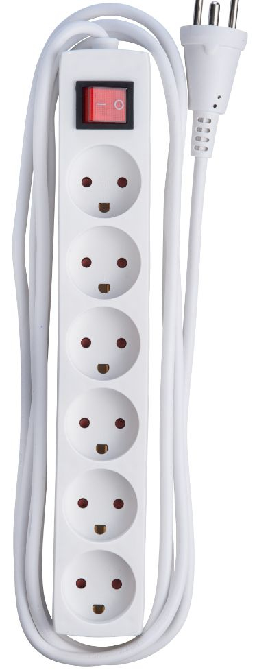 Microconnect White Mc-Gru0630dk Power Extension 3 M 6 Ac Outlet(S) Indoor Wh