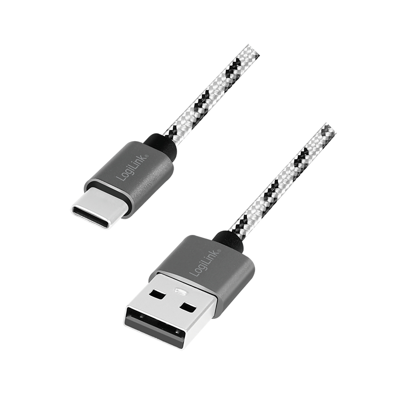 Photos - Cable (video, audio, USB) LogiLink CU0201 USB cable USB 2.0 USB C USB A 0.48 Gbit/s Black. White 