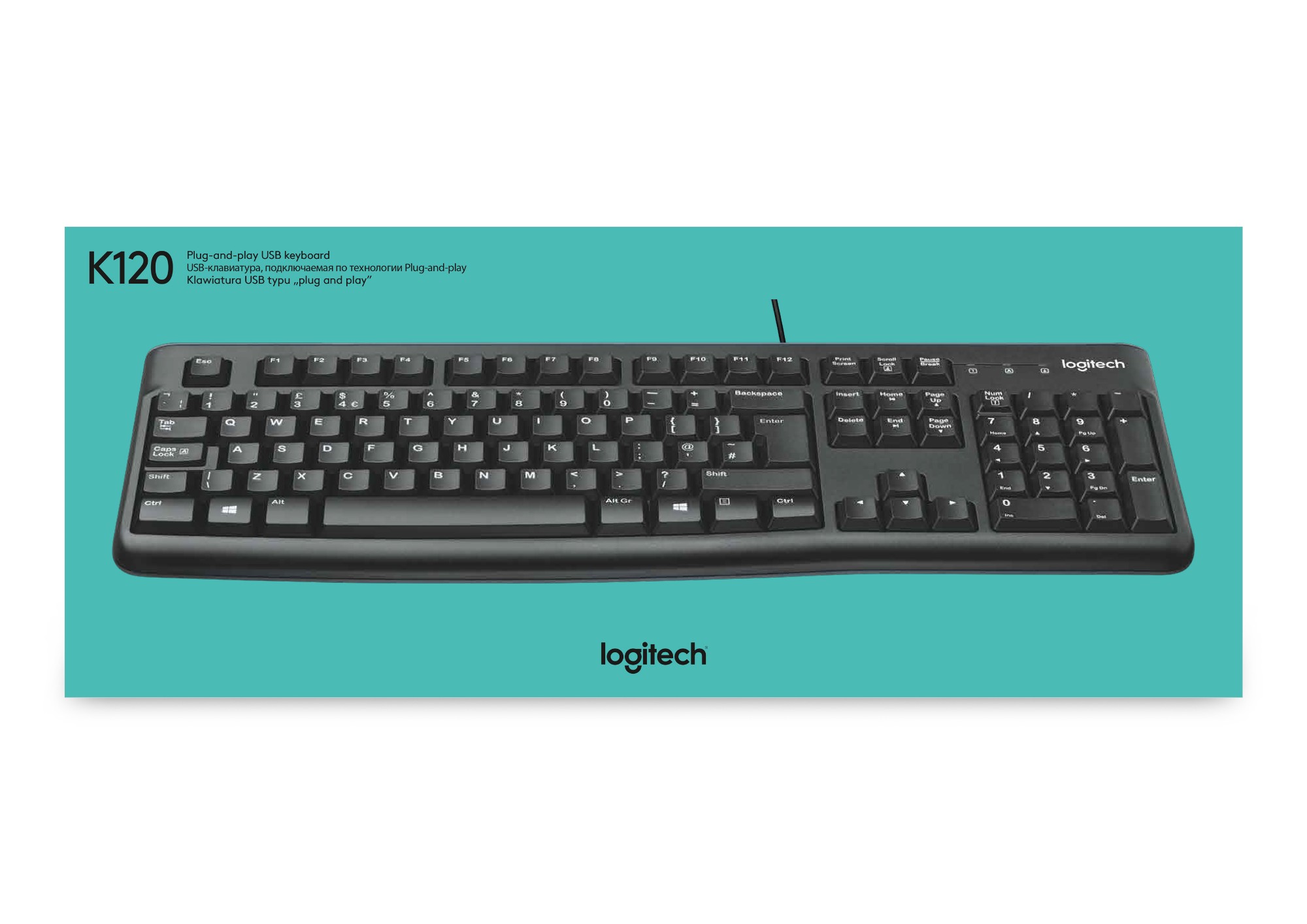 Logitech K120 for Business keyboard USB QWERTY US International Black