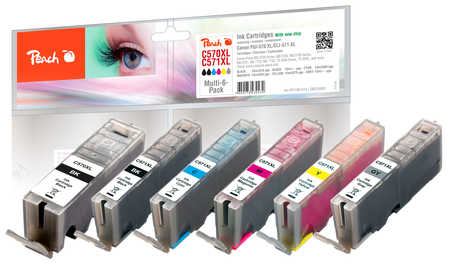 Image of Peach PI100-313 ink cartridge Photo black, Photo cyan, Photo grey,...