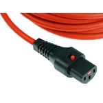 4Cabling 3m Lockable IEC C13 - IEC C14 Cable: Red