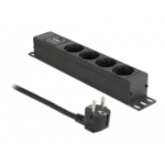 DeLOCK Power Socket 4-way with surge protection 1U black