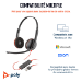 Poly Micro-casque stéréo USB-C Blackwire 3220 + adaptateur USB-C/A (lot)