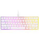 Corsair CLAVIER GAMER MÉCANIQUE (CHERRY MX RED) K65 MINI 60% RGB (BLANC) keyboard Gaming AZERTY French White