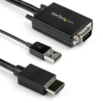 StarTech.com 2m VGA to HDMI Converter Cable with USB Audio Support & Power - Analog to Digital Video Adapter Cable to connect a VGA PC to HDMI Display - 1080p Male to Male Monitor Cable