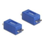 DeLOCK 67216 tussenstuk voor kabels Type Micro-B Blauw