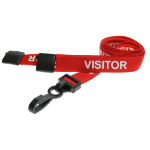 Digital ID 15mm Recycled Red Visitor Lanyards with Plastic J Clip (Pack of 100)