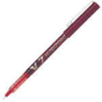 Pilot V7 Hi-Tecpoint Liquid Ink Rollerball Pen 0.7mm Tip 0.5mm Line Red (Pack 12)