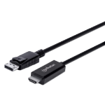 Manhattan 153218 video cable adapter 118.1" (3 m) DisplayPort HDMI Black