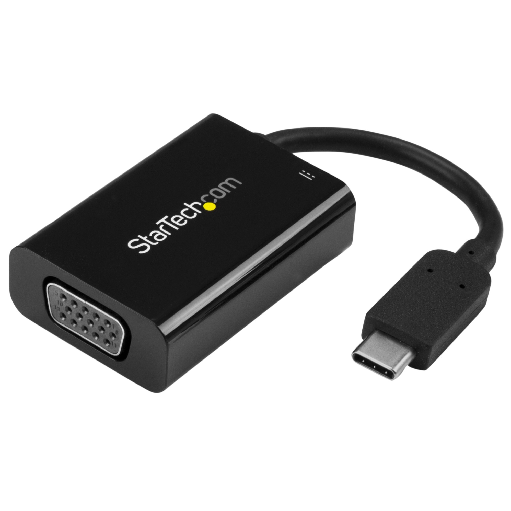 StarTech.com USB C to VGA Adapter with Power Delivery - 1080p USB Type-C to VGA Monitor Video Converter w/ Charging - 60W PD Pass-Through - Thunderbolt 3 Compatible - Black