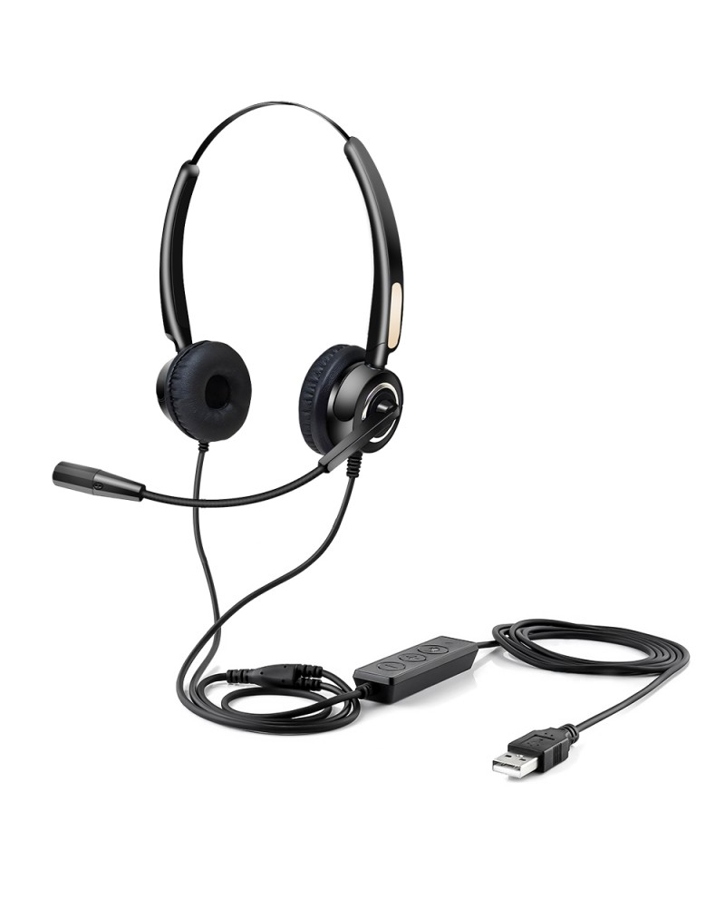 Urban Factory MOVEE: OVER-THE-EAR USB WIRED HEADSET WITH REMOTE CONTROL - USB-A. USB-C and 3.5 mm Jack
