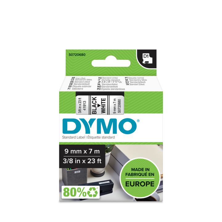 Dymo 40913 D1 LabelMaker Tape 9mm x 7m Black on White S0720680