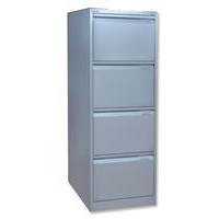 Bisley 4 Drawer Filing Cabinet Flush Fronted Goose Grey BS4EGY