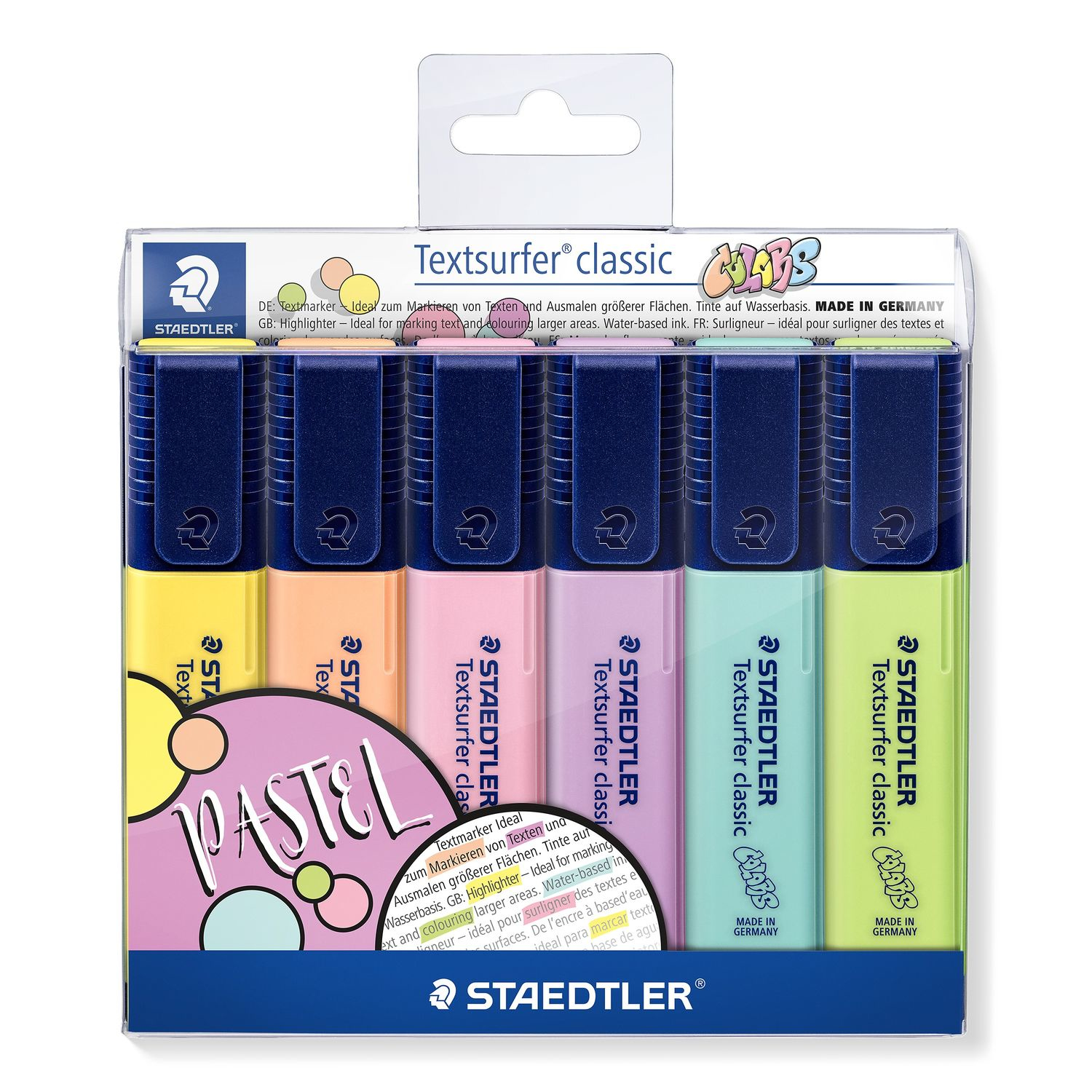 Staedtler 364 C marker 6 pc(s) Chisel tip Lime, Mint, Peach, Pink, Violet, Yellow