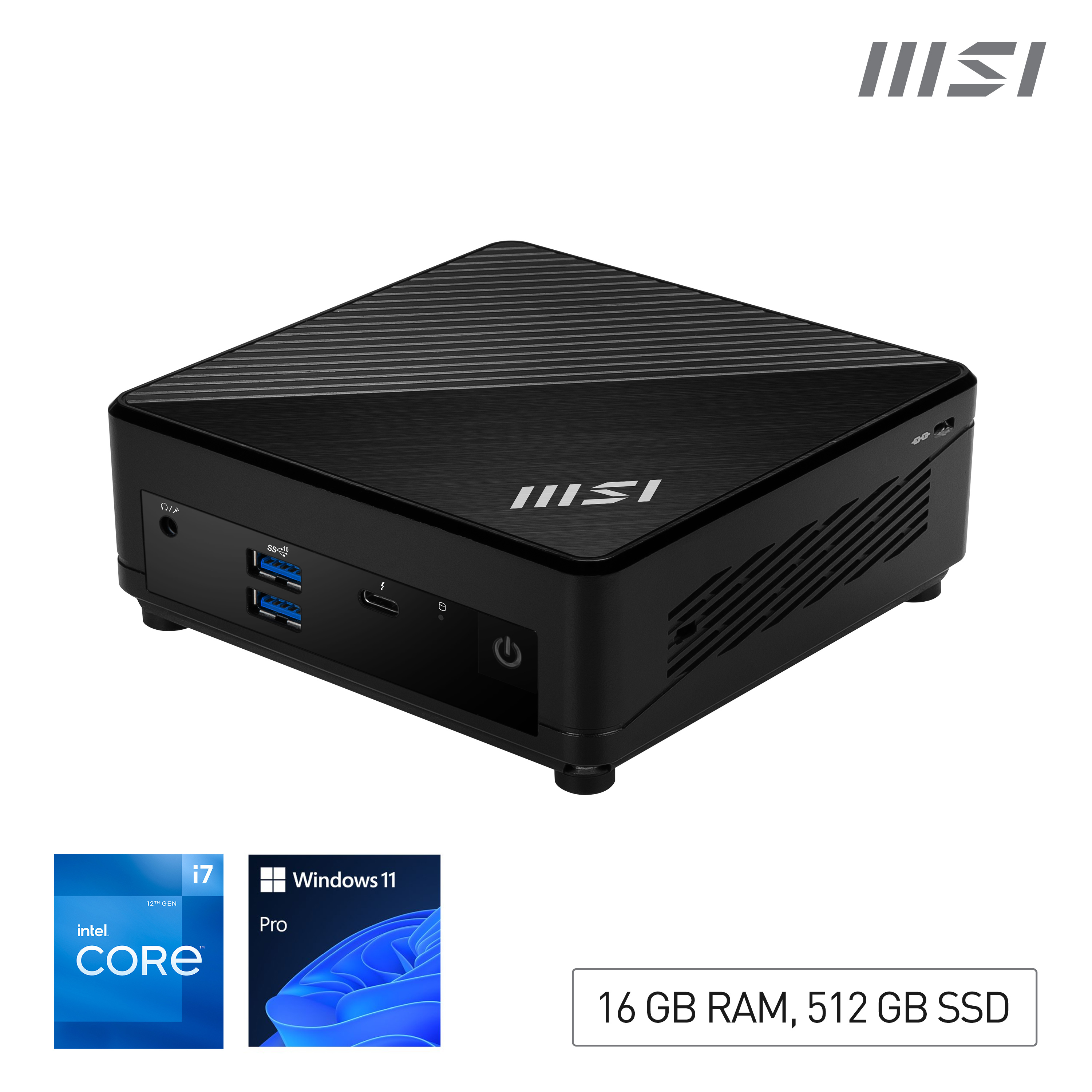 Image of MSI Cubi 5 12M Intel Core i7 1255U Desktop PC, 16GB RAM, 512GB...