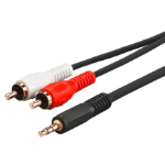 Microconnect AUDLC2G audio cable 1.5 m 3.5mm 2 x RCA Black
