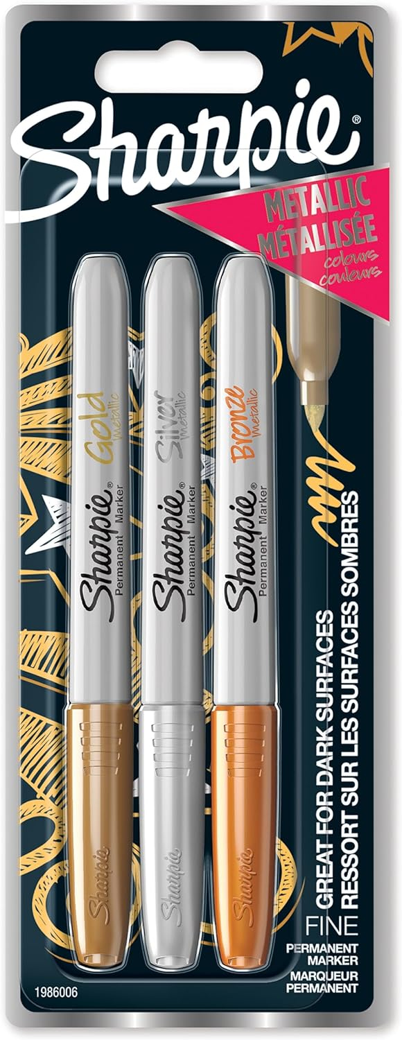 Image of Sharpie 1986006 marker 3 pc(s) Fine tip Bronze, Gold, Silver