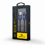 Cablexpert CC-USB2J-AMMBM-2M-BL USB-kabel USB 2.0 USB A Mini-USB B Blauw