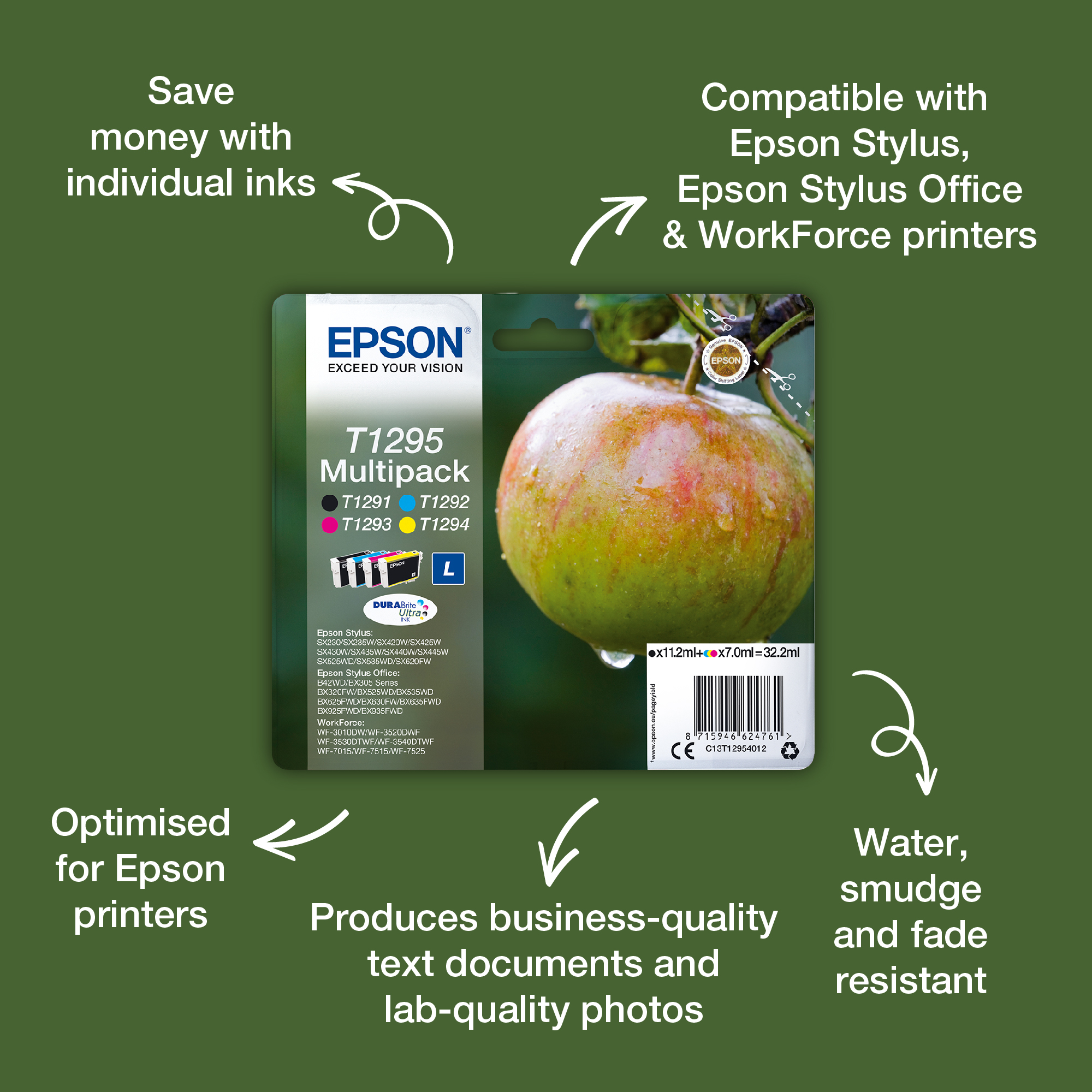 Epson T1294 Apple DURABrite Ultra Ink Cartridge Yellow C13T12944012