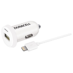 Duracell In-Car 2.4A Charger+MFi Lightning Cable