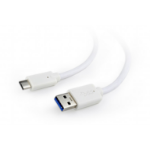 Gembird CCP-USB3-AMCM-1M-W USB cable USB 3.2 Gen 1 (3.1 Gen 1) USB A USB C White