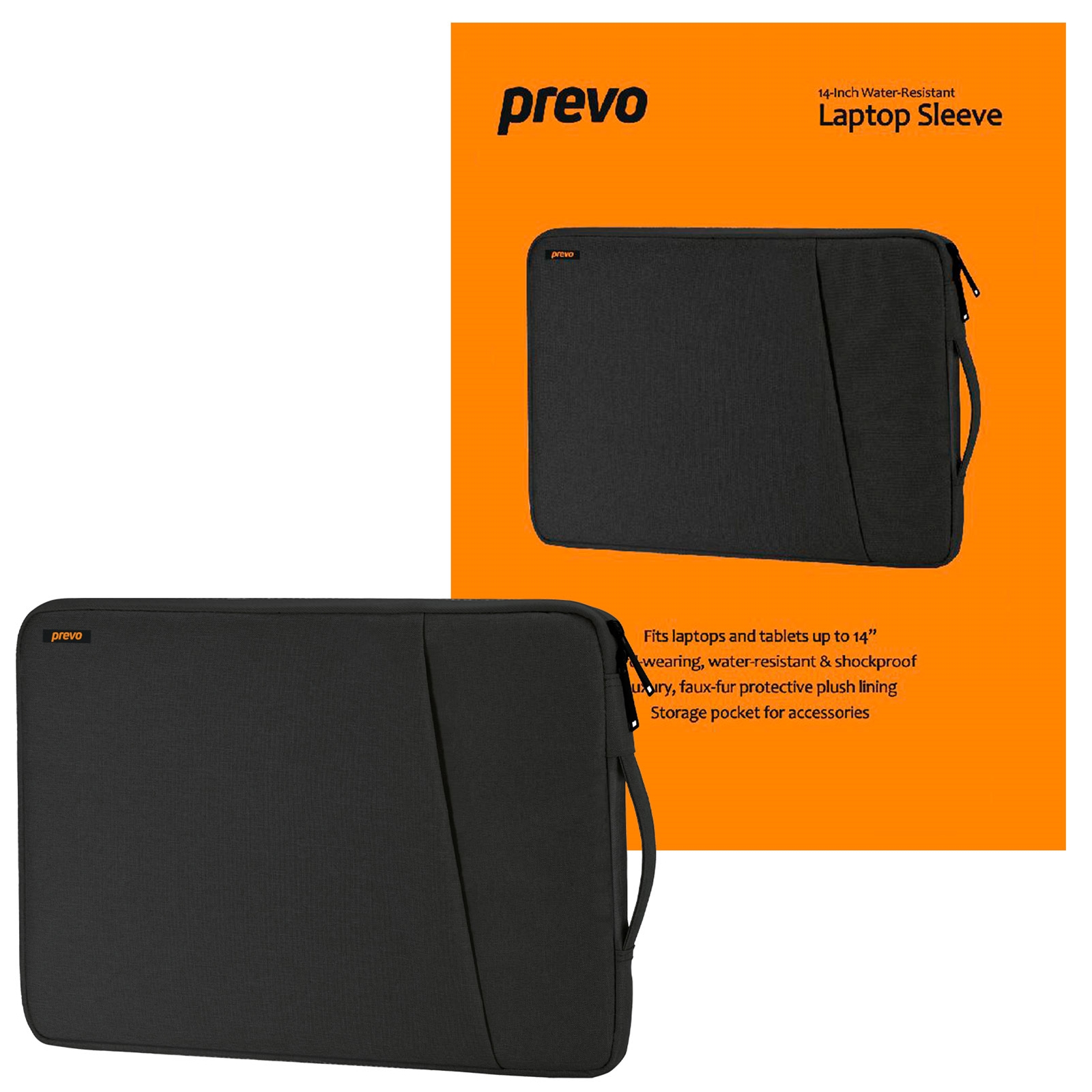 Image of PREVO LB007 notebook case 35.6 cm (14") Sleeve case Black