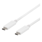 Deltaco USBC-1407 USB cable 1 m USB 3.2 Gen 2 (3.1 Gen 2) White