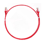8WARE CAT6 Ultra Thin Slim Cable 2m / 200cm - Red Color Premium RJ45 Ethernet Network LAN UTP Patch Cord 26AWG for Data