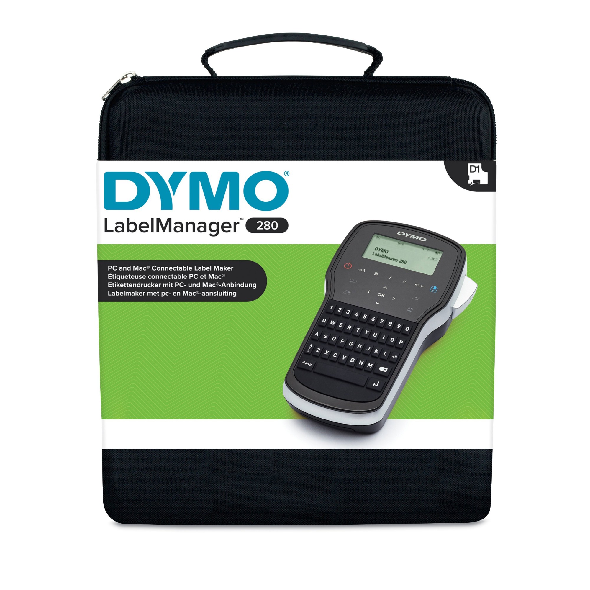 DYMO LabelManager 280 Rechargeable Handheld Label Maker Kit | QWERTY Keyboard | with 2 Rolls of D1 Labels & Carrying Case