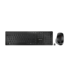 CHERRY DW 9500 SLIM keyboard Mouse included Universal RF Wireless + Bluetooth AZERTY Belgian Black, Grey
