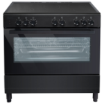 electriQ 90cm Single Cavity Range Cooker with Ceramic Hob - Black